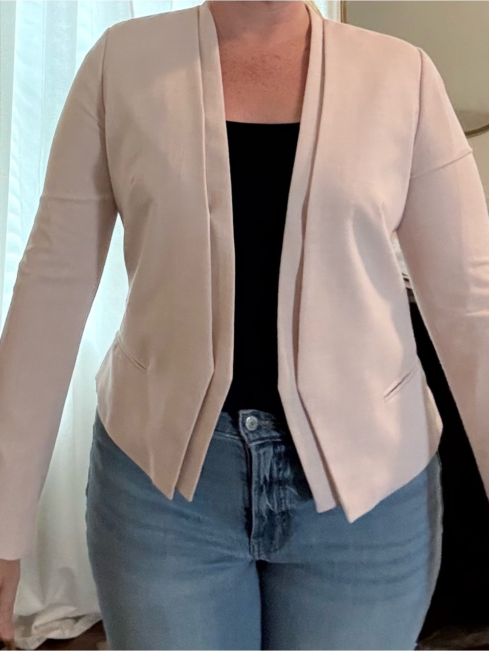 Worthington Open-Front Blazer in Light Blush